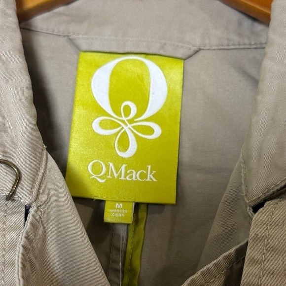 NWT QMack Trench Coat Women Med Khaki Belted Double Breasted Spring Rain Outdoor - Picture 5 of 11